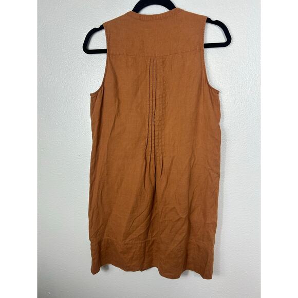 Quince European Linen Sleeveless Swing Dress Teracotta Sz Small Bogo Lagenlook - Picture 9 of 9